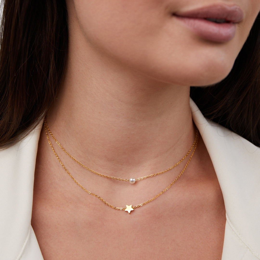 Collier Étoile et Perles en Or