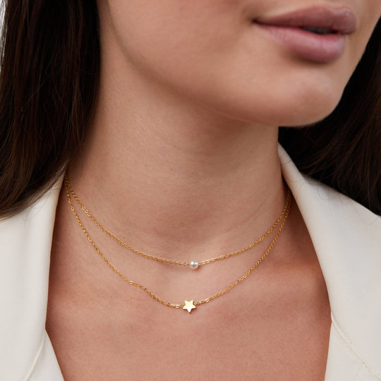 Collier Étoile et Perles en Or