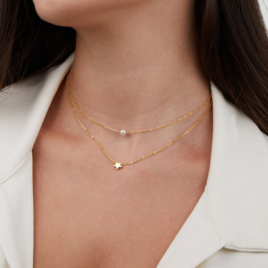 Collier Étoile et Perles en Or