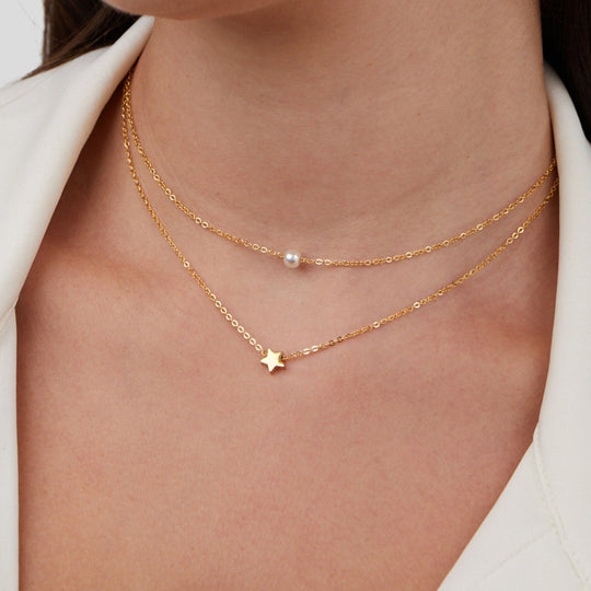 Collier Étoile et Perles en Or