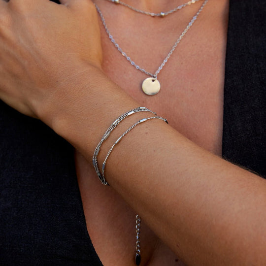 Bracelet Alia en Argent Superposé