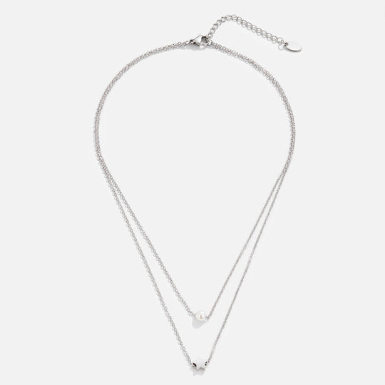 Collier en Argent Superposé avec Étoile & Perle
