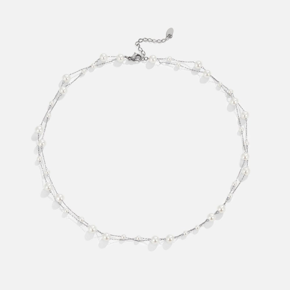 Collier en perles Tori en argent superposé