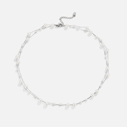 Collier en perles Tori en argent superposé