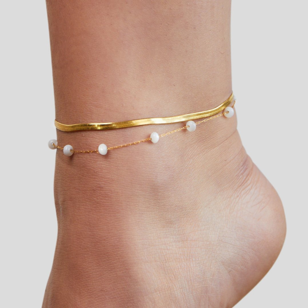 Bracelet de Cheville Chaîne Serpent en Or