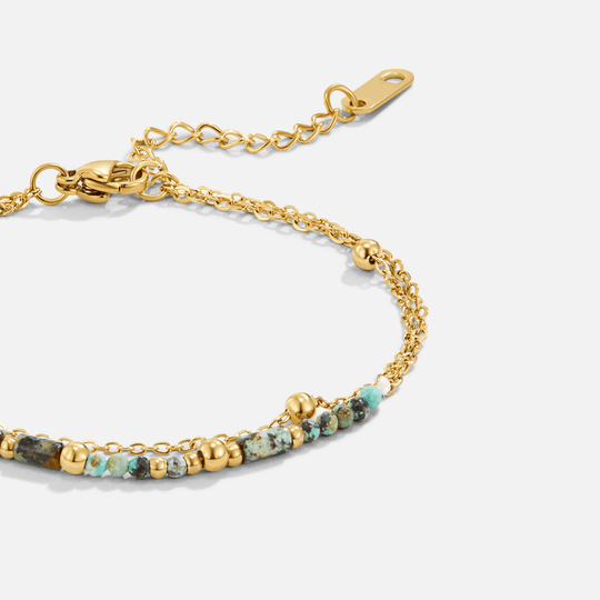 Bracelet en perles de pierre superposées