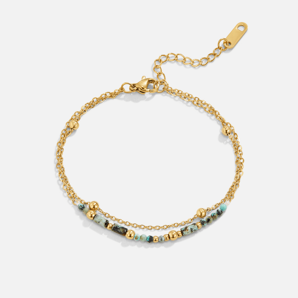 Bracelet en perles de pierre superposées