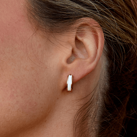 Boucles d'oreilles Leigh White Hoop