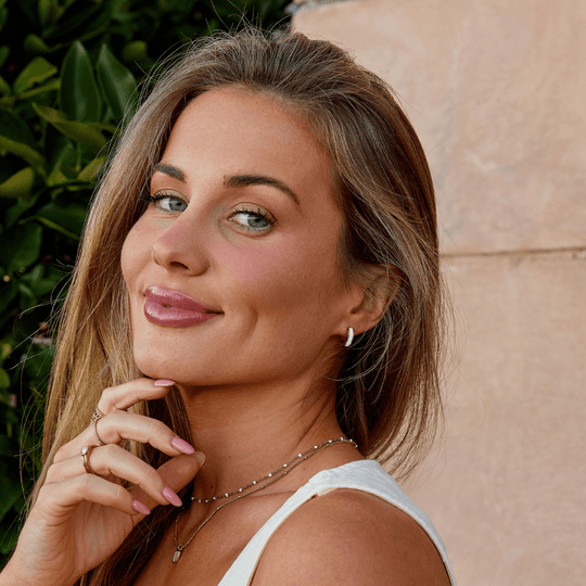 Boucles d'oreilles Leigh White Hoop