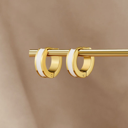 Boucles d'oreilles Leigh White Hoop
