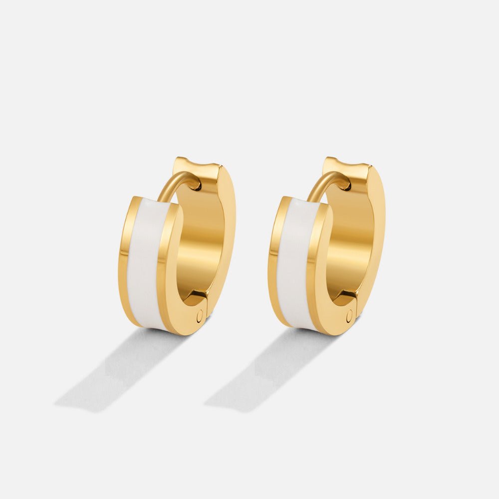 Boucles d'oreilles Leigh White Hoop