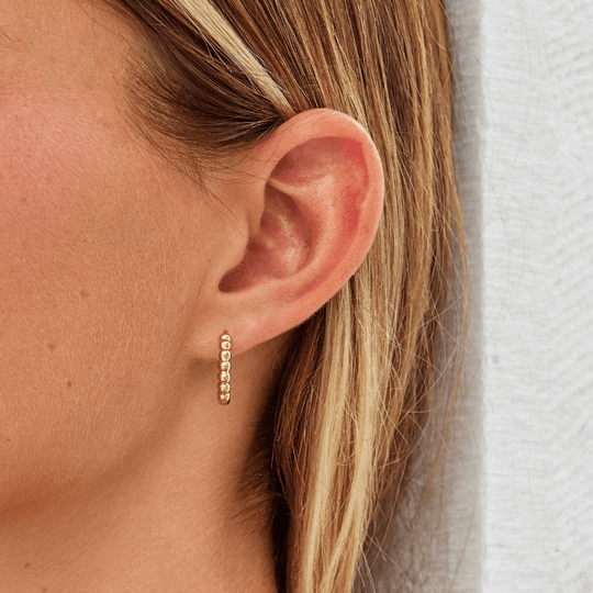 Boucles d'Oreilles Créoles Perles Leona en Or