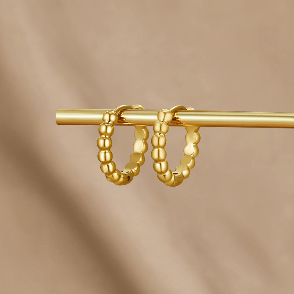Boucles d'Oreilles Créoles Perles Leona en Or