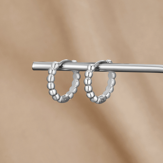 Boucles d'oreilles créoles en argent Leona