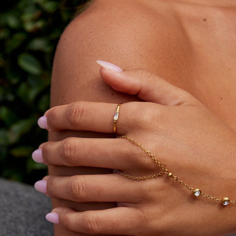 Bague en Cristal Leonore Baguette
