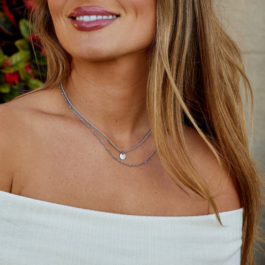 Collier en perles de pièce en argent Lia