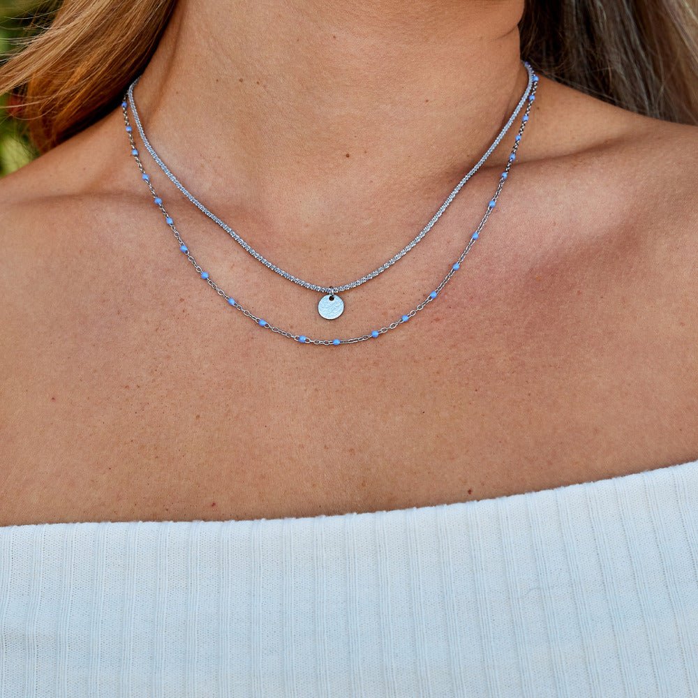 Collier en perles de pièce en argent Lia