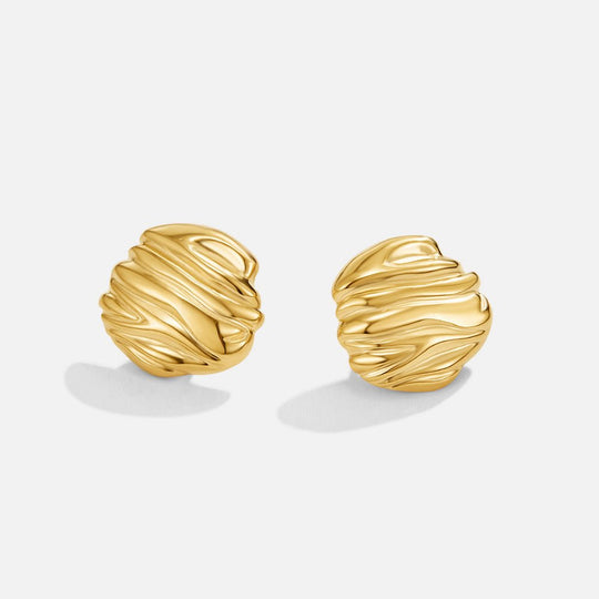 Boucles d'oreilles en or plissé avec boutons Lila