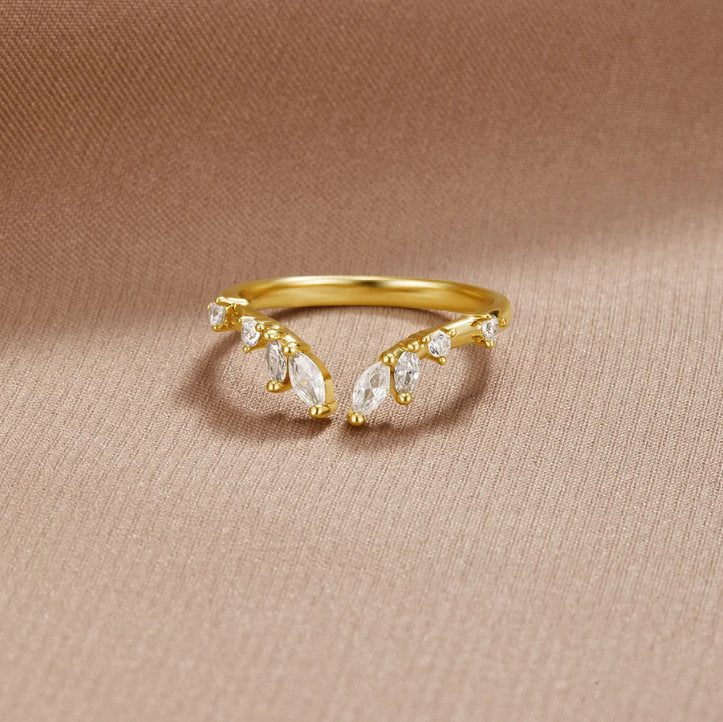 Bague Vigne en Cristal d'Or Lily