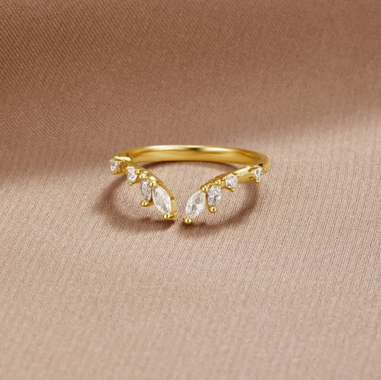 Bague Vigne en Cristal d'Or Lily