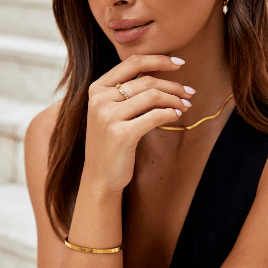 Bague Vigne en Cristal d'Or Lily
