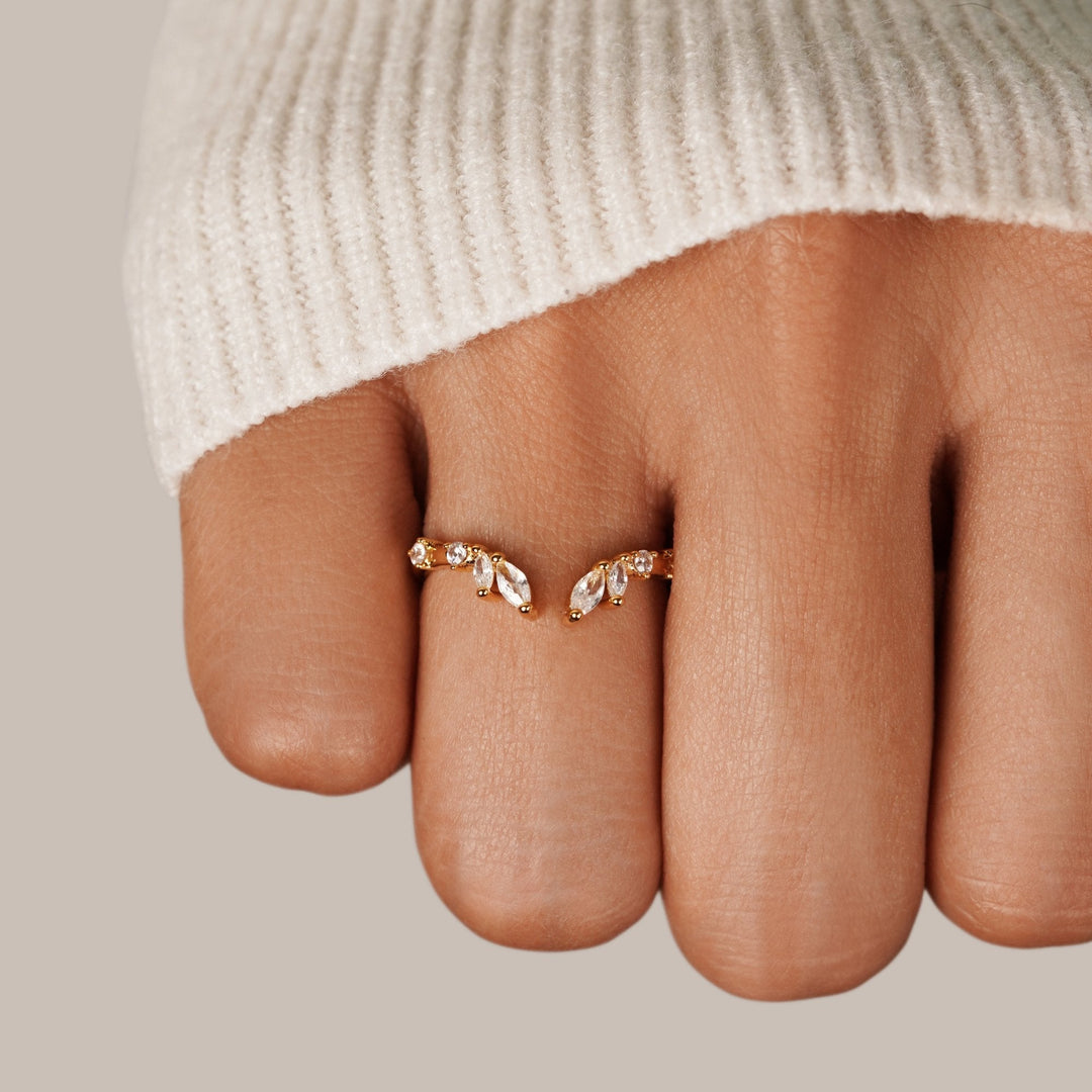 Bague Vigne en Cristal d'Or Lily
