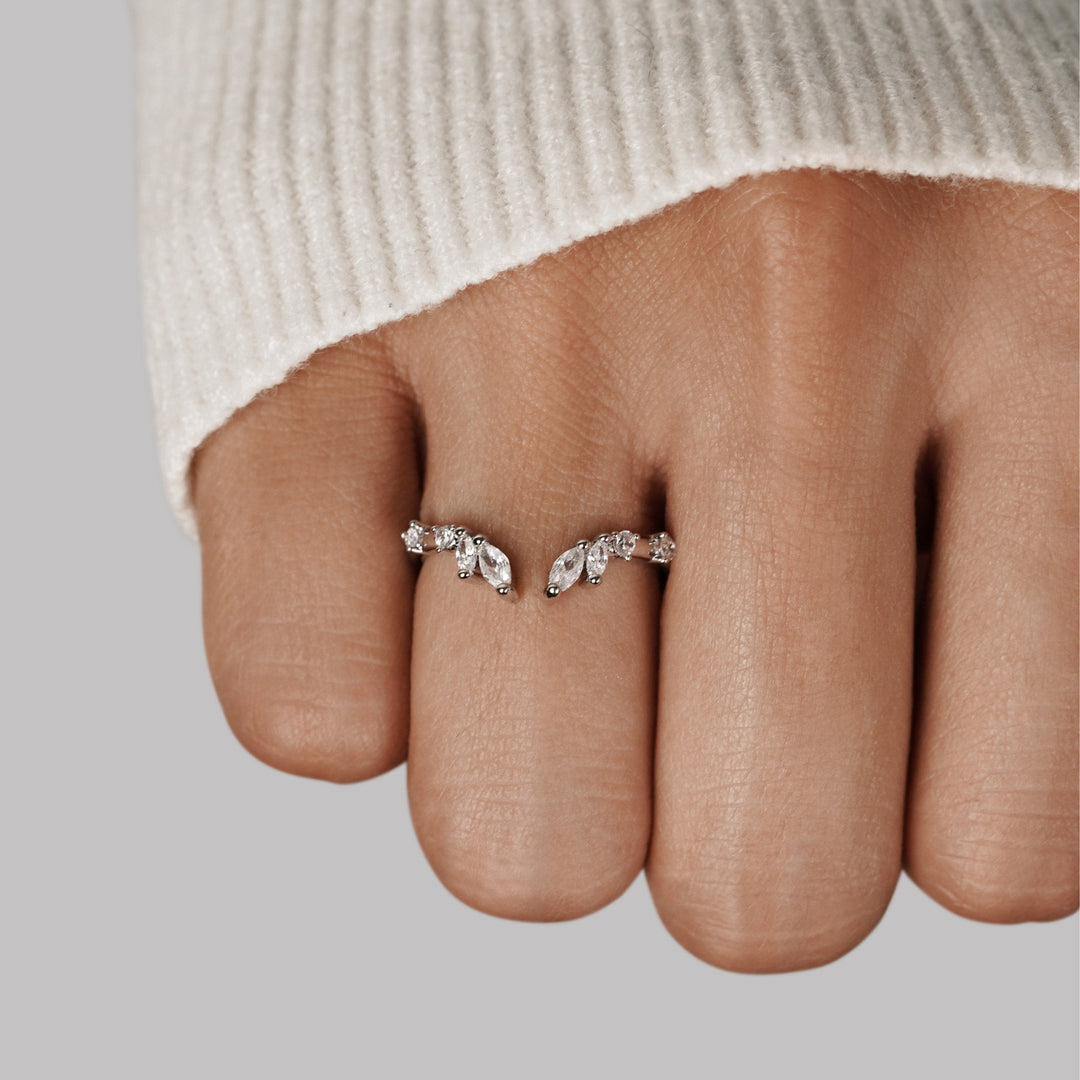 Bague Argent Vigne Cristal Lily