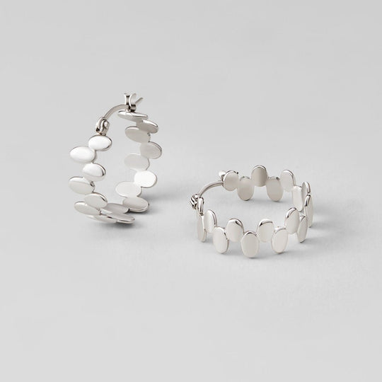 Boucles d'oreilles créoles en argent Monet Link