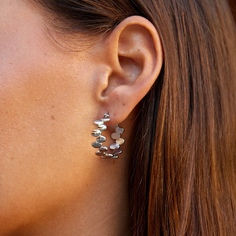 Boucles d'oreilles créoles en argent Monet Link
