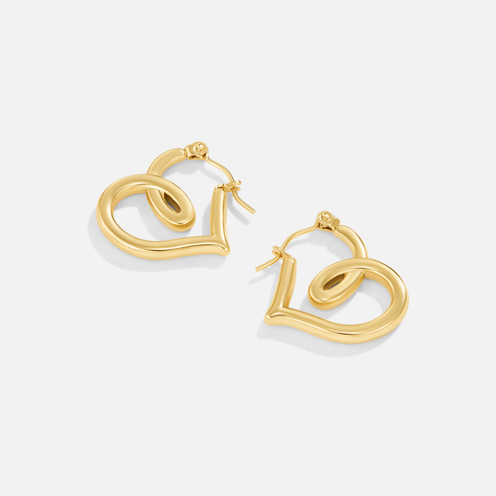 Boucles d'oreilles créoles en forme de cœur torsadé Lira