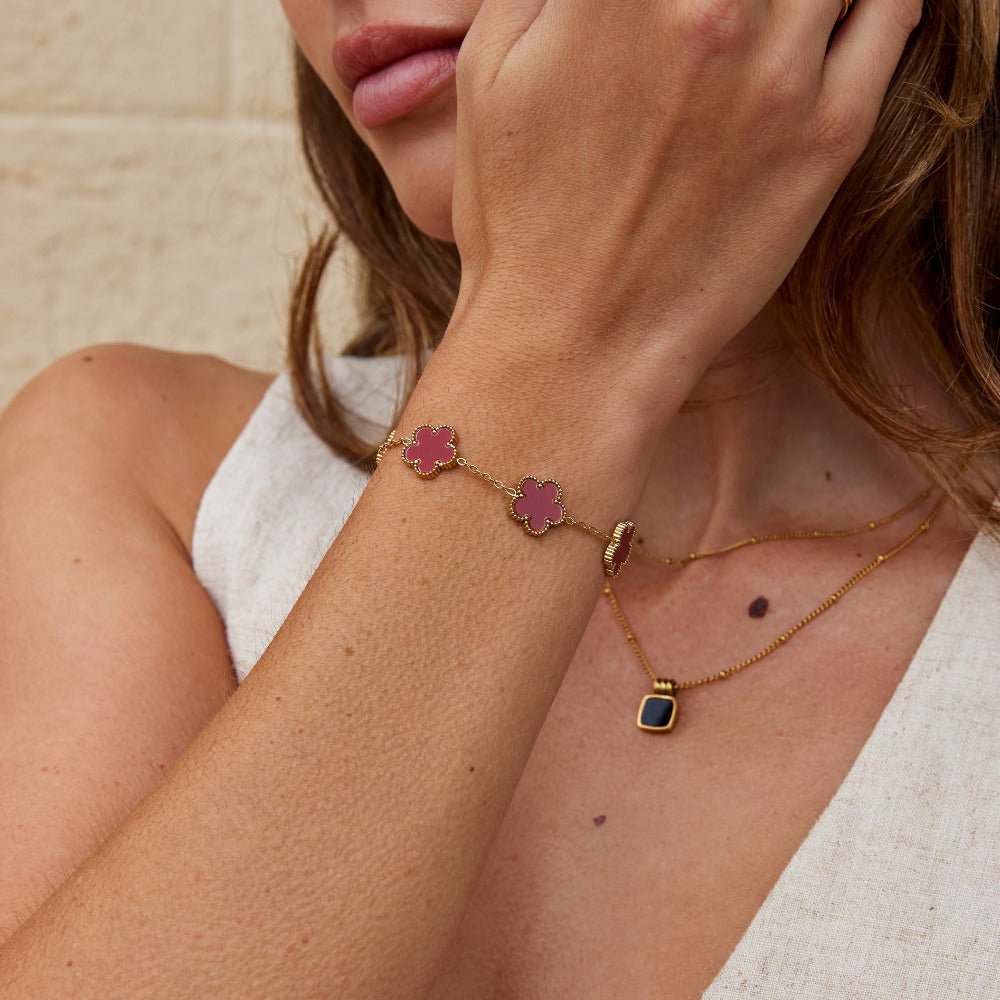 Bracelet Trèfle Rouge Chanceux