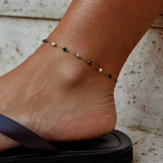 Bracelet de cheville en pierre naturelle Lulu