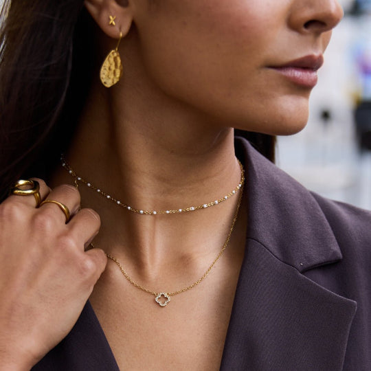 Collier Trèfle en Cristal de Luxe