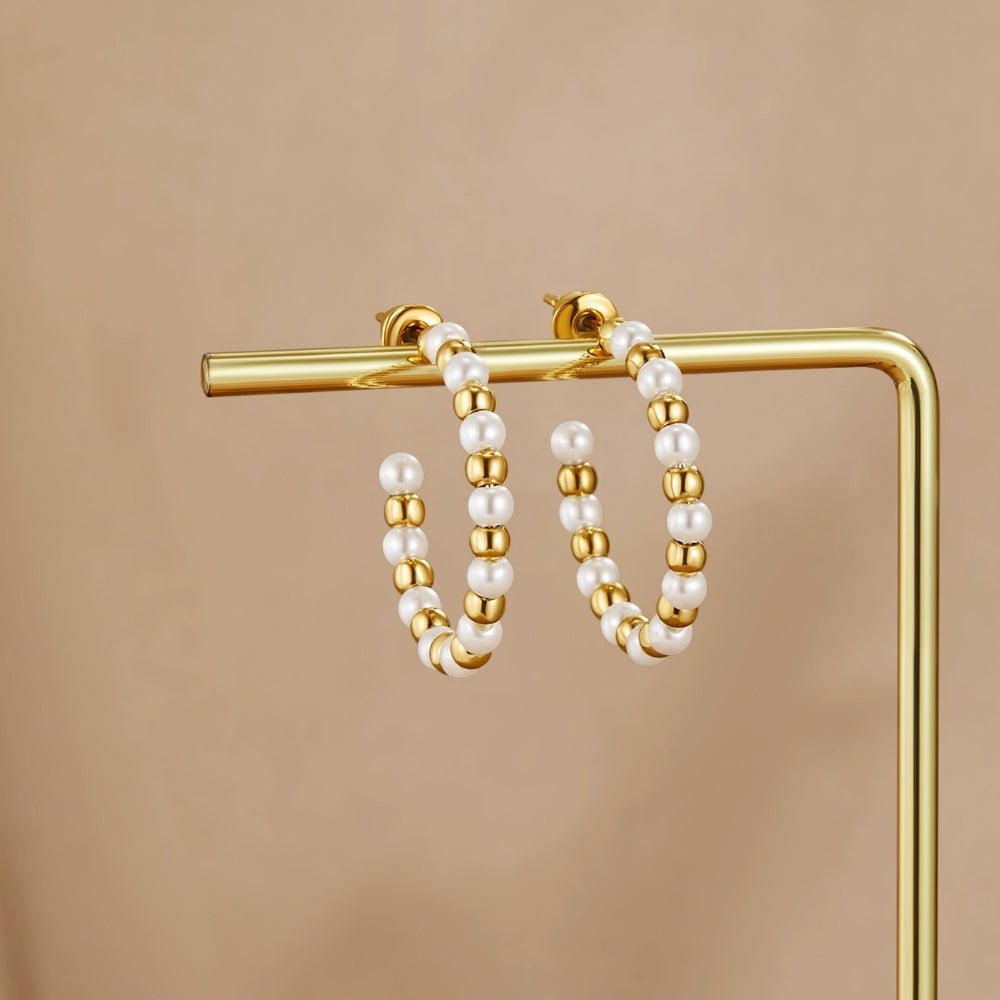 Boucles d'oreilles Maia en perles et en or