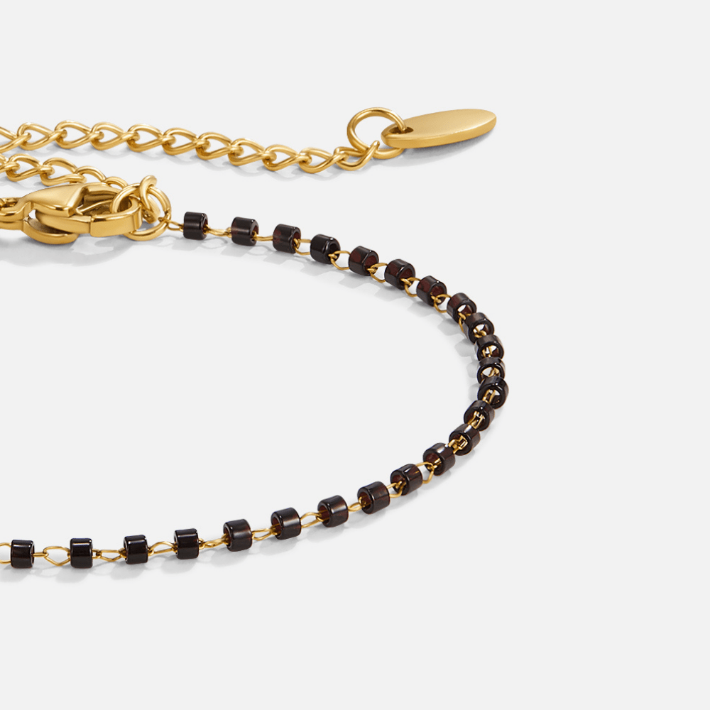 Bracelet en perles noires Maisie