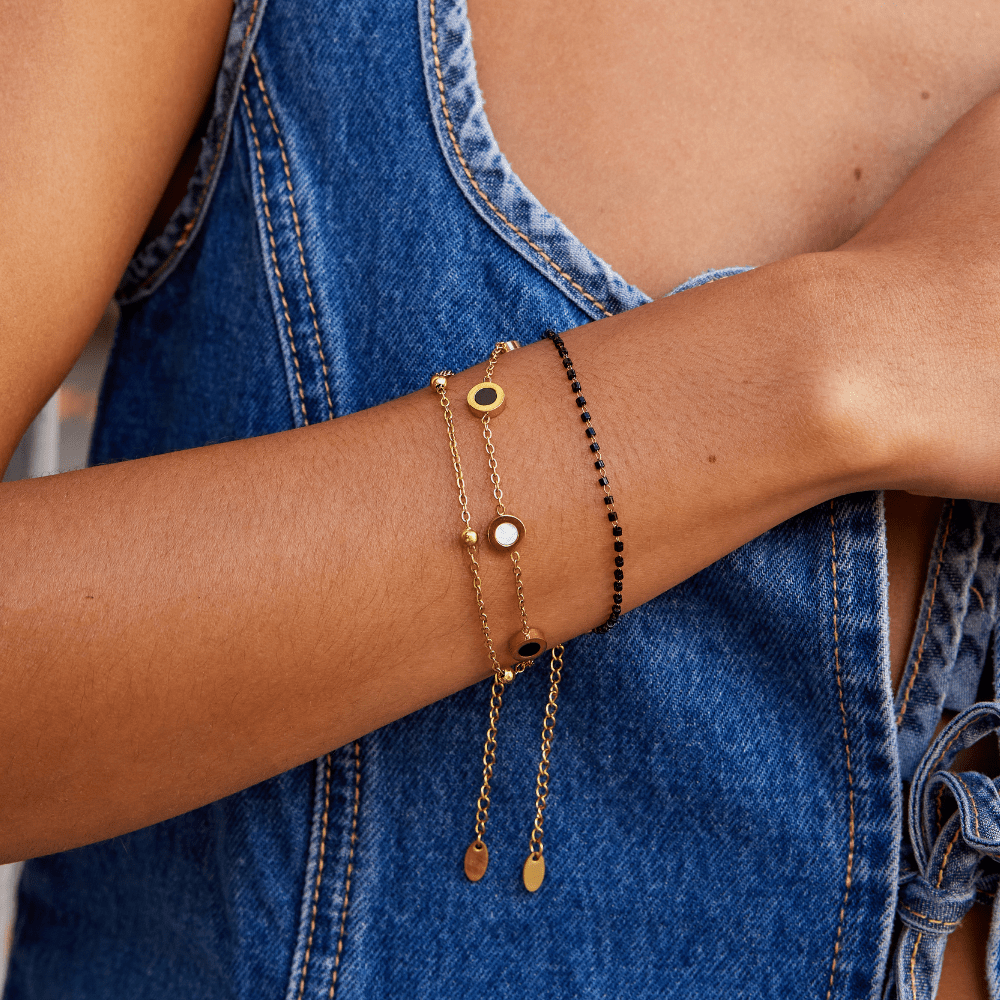 Bracelet en perles noires Maisie