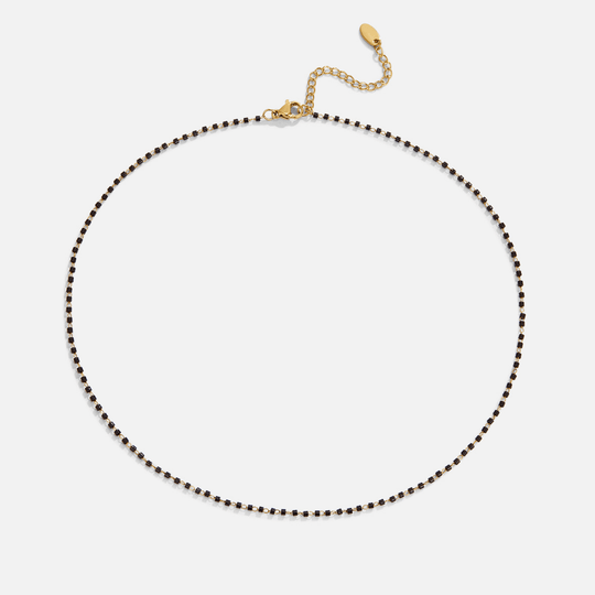 Collier en perles noires Maisie