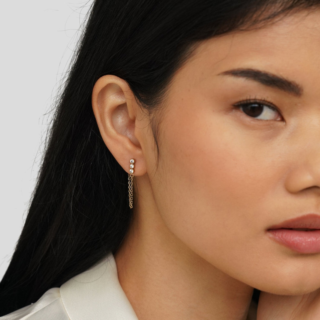 Boucles d'oreilles en chaîne de cristal Mara