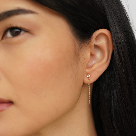 Boucles d'oreilles en chaîne de cristal Mara