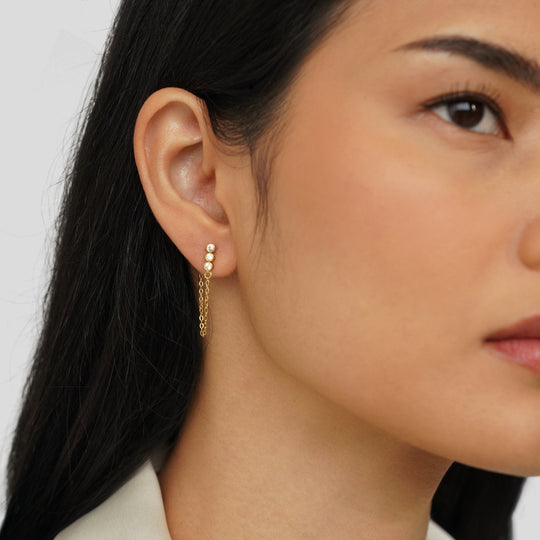Boucles d'oreilles en chaîne de cristal Mara
