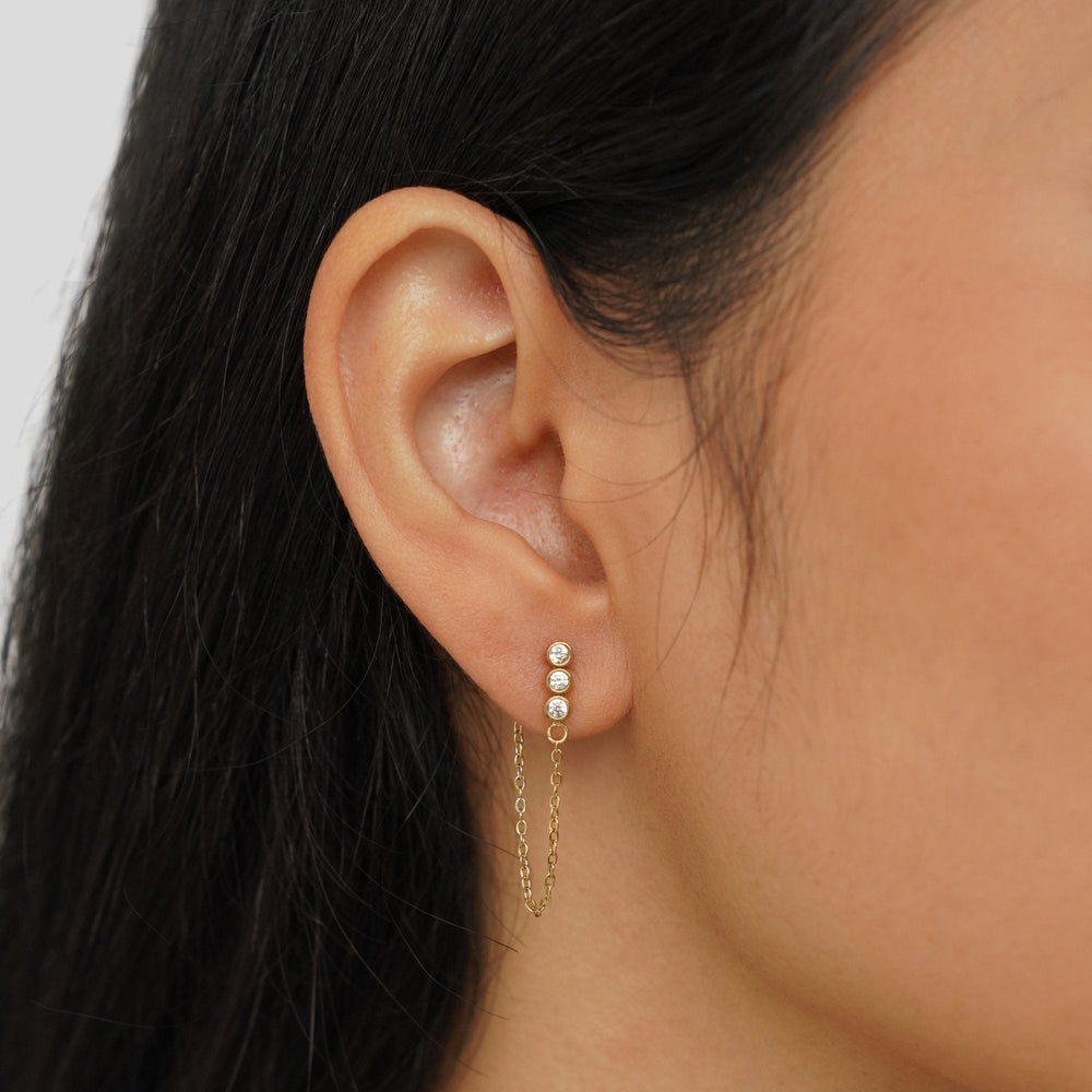 Boucles d'oreilles en chaîne de cristal Mara
