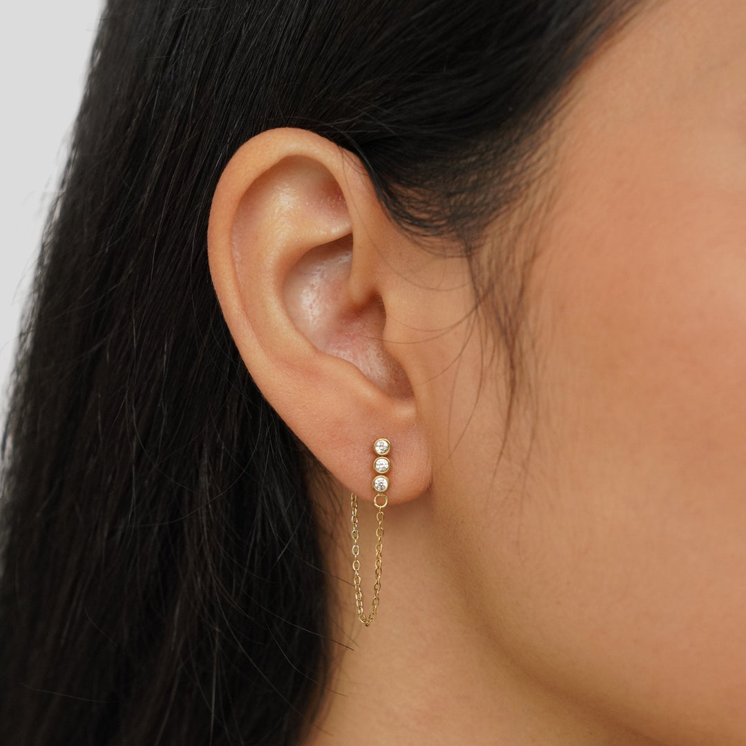 Boucles d'oreilles en chaîne de cristal Mara