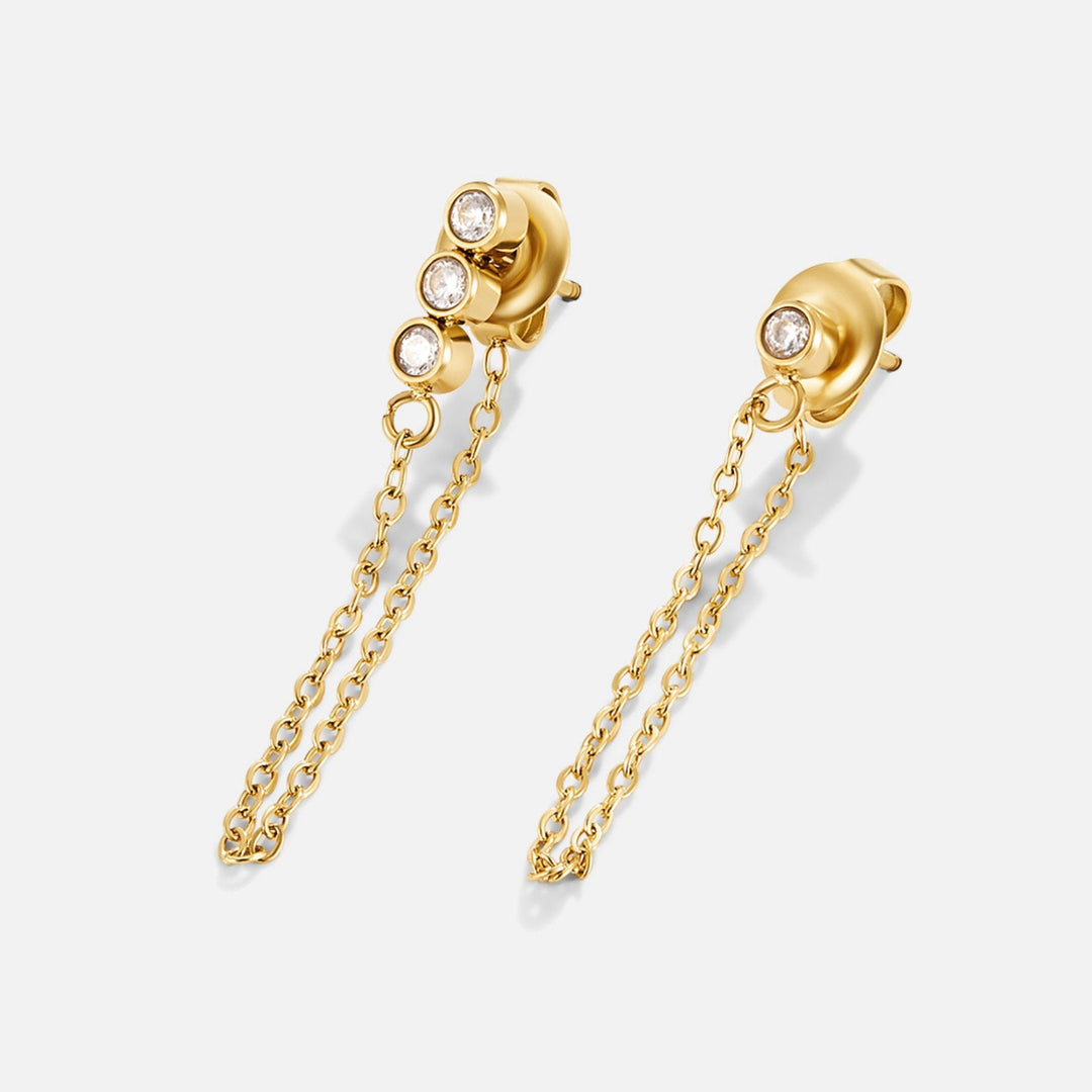 Boucles d'oreilles en chaîne de cristal Mara