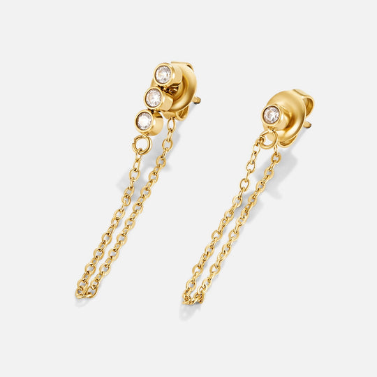 Boucles d'oreilles en chaîne de cristal Mara