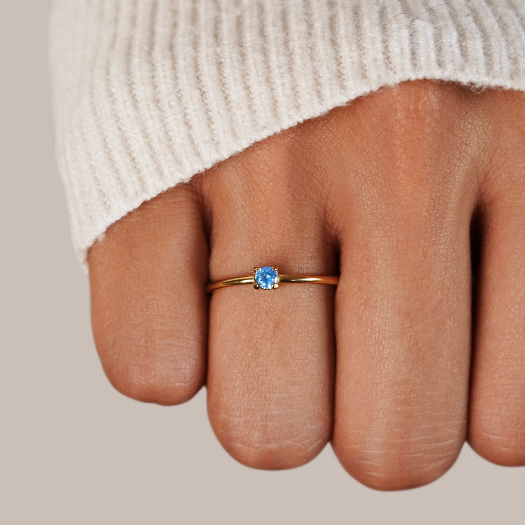 Bague en Or 18K Pierre de Naissance de Mars
