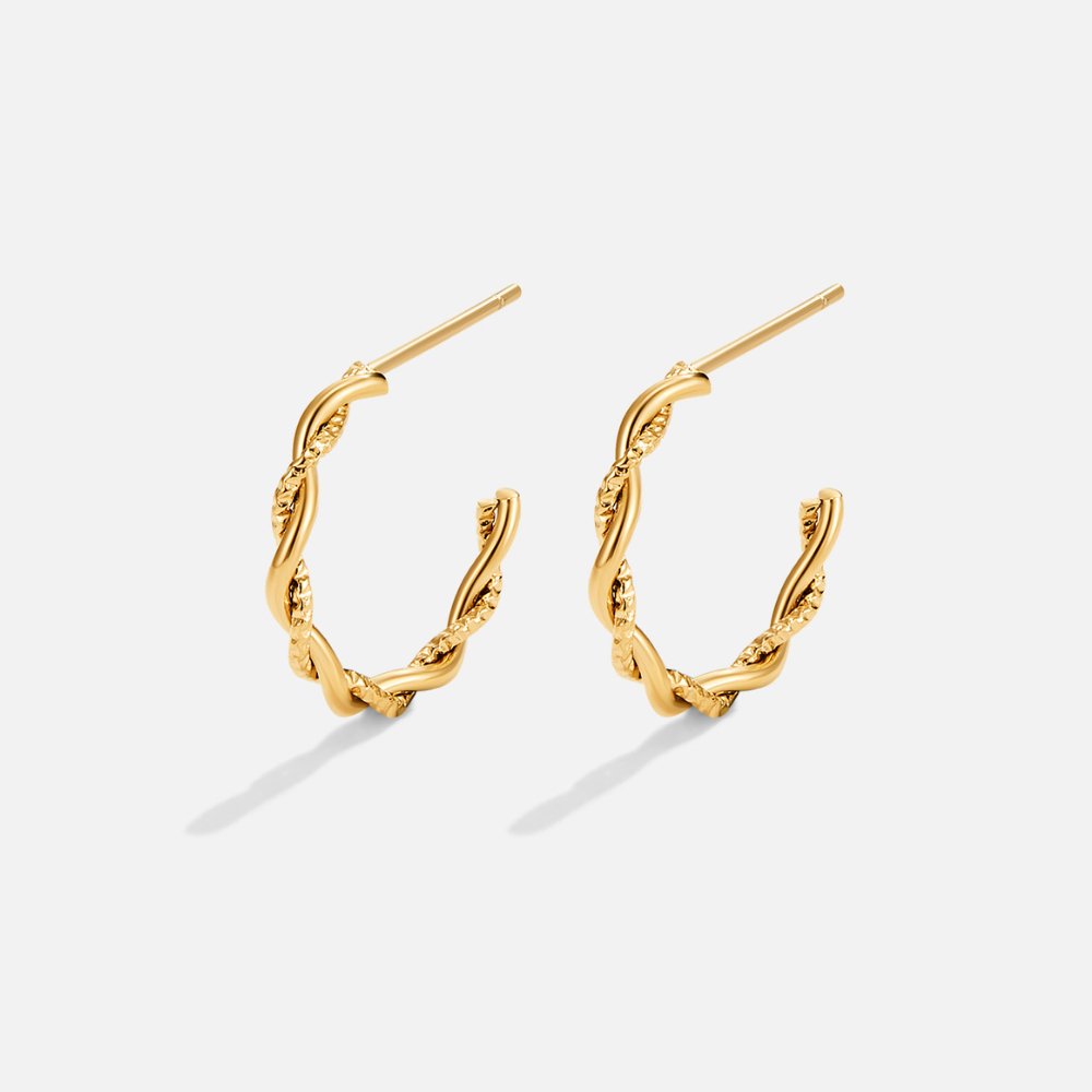 Boucles d'oreilles semi-hoop torsadées Maria