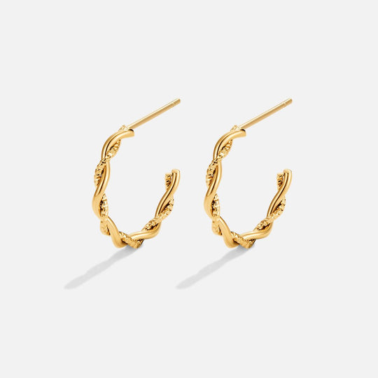 Boucles d'oreilles semi-hoop torsadées Maria