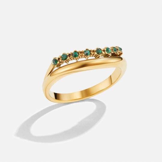 Bague Empilée Émeraude Verte Marissa