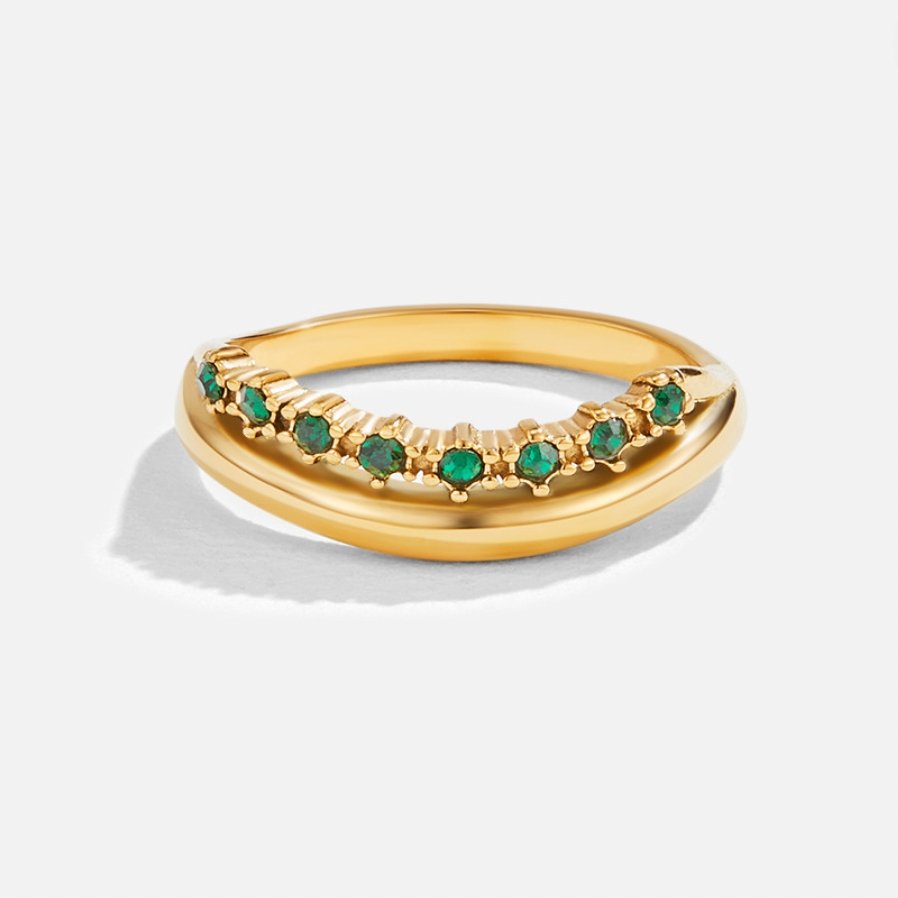 Bague Empilée Émeraude Verte Marissa