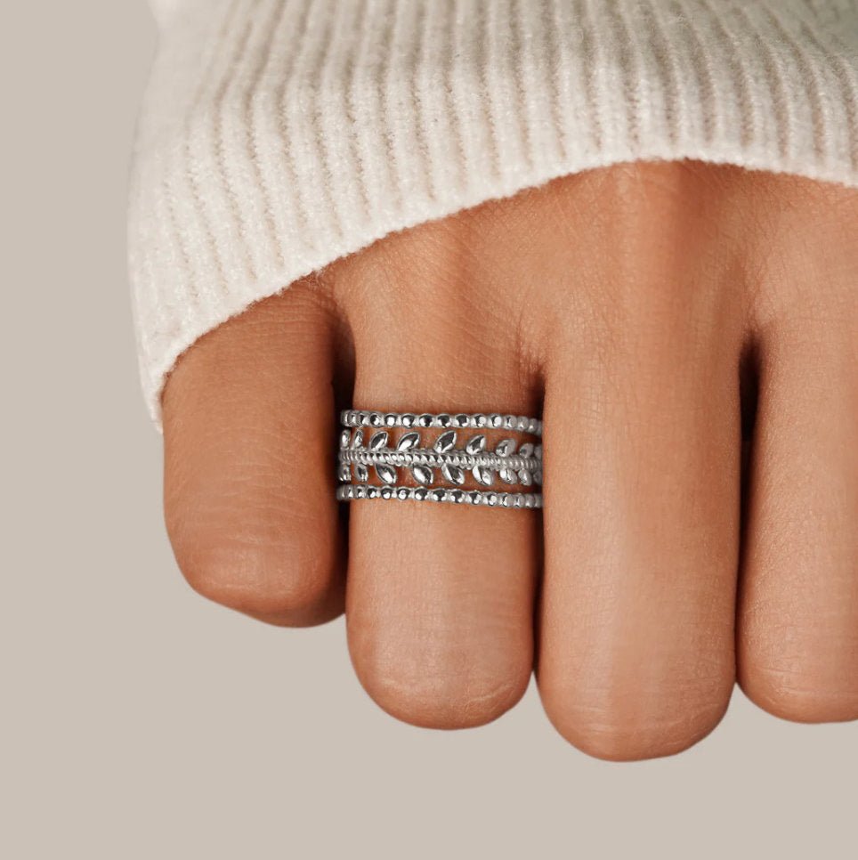 Bague en Argent Feuille Superposée Marissa